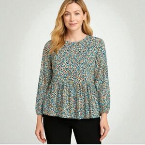 Jane & Delancey | Floral print tiered babydoll top